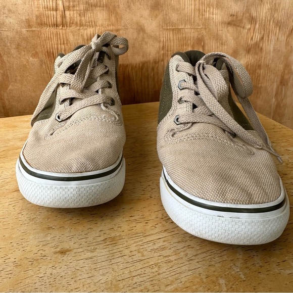 Ipath Hemp Canvas Skate Mid Top Sneakers Tan Green - Picture 2 of 11